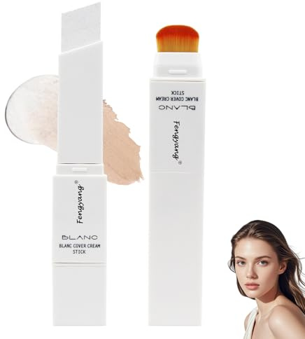 Fengyang® Base Maquillaje Barra Con Brocha, Corrector Alta Cobertura, Resistente Al Agua Y De Larga Duración, Para Un Maquillaje Natural
