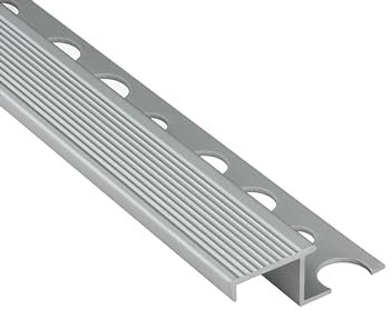 Alu Stufenprofil Fliesenschiene Profil Treppe Schiene L300cm H10mm silber
