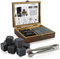 FLOW Barware Whisky Stones | 9 Polished Whiskey Stones Gift Set with Ice Tongs & Wooden Box | Whiskey Stone Gift for Dad, For Men or Fathers Day | Grantite Whisky Stone Cooling Cubes