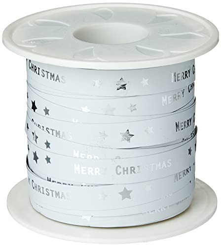 PRÄSENT 6809-601 Ringelband, weiss, 100-m-Spule 10 mm