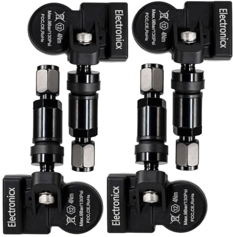 4 x RDKS TPMS däcktryckssensor däcktryckskontrollsystem metallventil svart lämplig för Stinger 52933-J5000