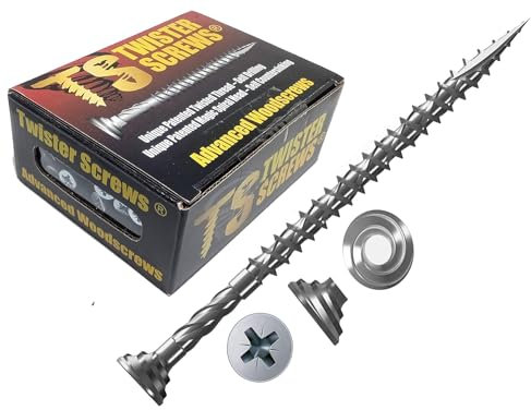 Twister Screws Premium Double-Threaded Wood Screws | 5mm x 50mm | Box of 200 | Self Drilling, Self Countersinking, Zinc-Plated, Ultra Sharp Quick Grab Point