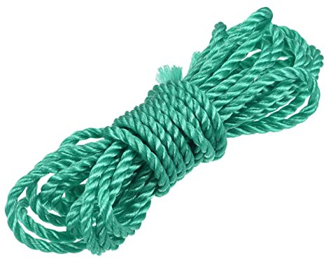 sourcing map Torcida Albañil Línea Nylon Cordel Cuerda Cordón Verde 5M/16.4 Pies 6mm Diámetro para Redes, Paisajismo, Hogar Mejora, Bricolaje Proyecto, Artesanía, Albañilería