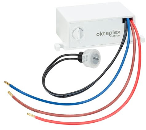Oktaplex Jasy Capteur crépusculaire encastré extérieur et intérieur Capteur de lumière IP65 Interrupteur crépusculaire blanc 230V
