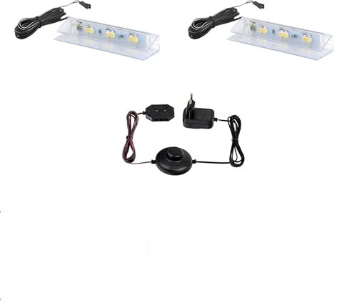 möbelando LED Glaskantenbeleuchtung >Hartford< in Kalt Weise - 6x1,1x2,2 (BxHxT)