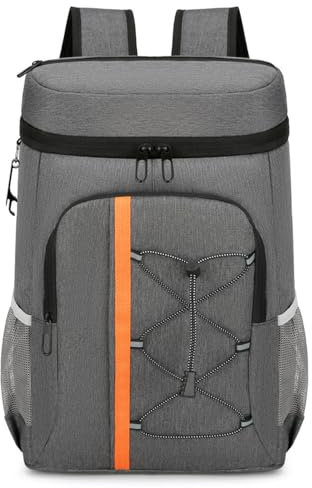 Tidyard Kühl Rucksack 28L, Isolierter Kühlrucksack Picknicktasche Groß Isoliert Cooler Bag Bier Rucksack kühltasche Männer Frauen für Strand/Picknick/Camping/Grill/BBQ/Wandern Dunkelgrau