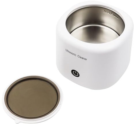 Hsthe Sea Pulitore ad ultrasuoni per Denti, Macchina per la Pulizia Dentale ad ultrasuoni da 45 kHz, pulitore ad ultrasuoni da 180 ml per Protesi Dentarie, Fermo, allineatore, paradenti