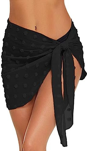 TBSCWYF Pareos Playa Mujer Trajes de BañO Pareos Falda de Volantes Verano Polivalente PañUelo de Bikini Sarong para Mujer Biquini Cover Up Chal Mujer Pareo para Mujer - Diseño en Colores Lisos