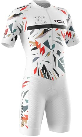 Triathlon Tri Costume,Homme Pro Trifonction Manches Courtes Sports de Plein Air Vêtements de Triathlon,Trisuit léger sans Manches pour Duathlon, Natation, Cyclisme, Course à Pied