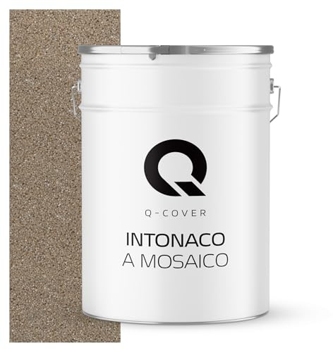 Q-COVER Intonaco in pietra colorata, 25 kg, Marrone Chiaro, M91, intonaco decorativo per interni ed esterni, intonaco per facciate, intonaco finito, intonaco pregiato, antigraffio