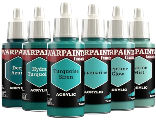 The Army Painter, Warpaints Fanatic Flexible Triad: Turquoises, 6 x 18 ml Akrylfärg, Hobbyfärg för Miniatyrer, Kvalitetsfärg för Miniatyrkrigsspel