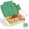 Swkien Brotdose mit Fächern - 1300ml Bento Box Kinder Lunchbox mit Besteck - Brotdosen mit Trennfächern Auslaufsicher Brotzeitbox(Grün)