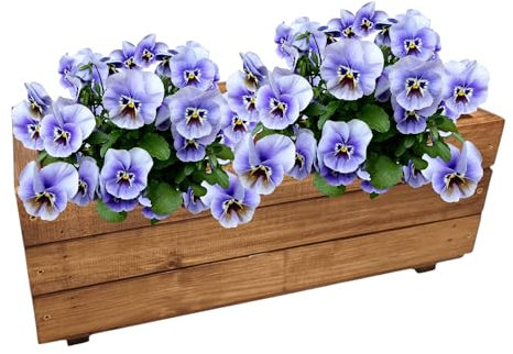 GoodFreshDecor Macetero Madera Jardinera Maceta Exterior Interior Jardín Terraza Balcón Rectangular Decoración 39,5 x 20 x 17 cm Color marrón