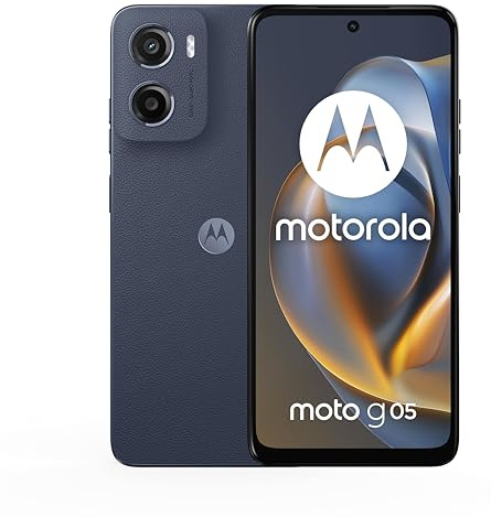 Motorola moto g05 (8/256GB, Fotocamera 50MP + flicker cam, Display 6.67 HD+ 90Hz, batteria 5100mAh, MediaTek Helio G81 Extreme, Android 15), Denim Blue