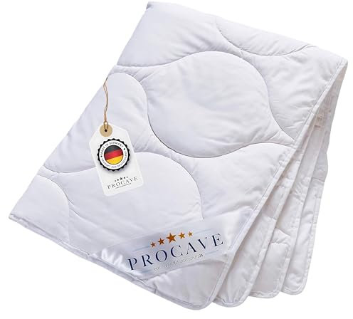 PROCAVE Baumwolle Komfort Qualitäts-Bettdecke für den Sommer 200x200cm, leichte Baumwolldecke, waschbar, aus der Natur, atmungsaktiv & wärmeausgleichend, 100% aus Deutschland