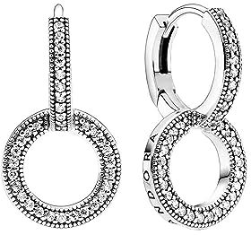 Earrings Pandora Double-circled Pandora 299052C01 sterling silver