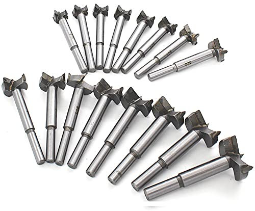 WSOOX 16 Pcs Forstner Drill Bits Set, Carbide Woodworking Hole Opener, Wood Boring Bit Great for Making Clean Flat-bottomed Holes in Wood(15-35mm)