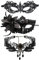 JewelryWe Schmuck 3 PCS Maske Halskette Set Schwarz Sexy Venezianische Spitze Augenmaske Gothic Lilie Blume Choker Kette Halsband Damen Maskerade Kostüm für Halloween Karneval Party Cosplay