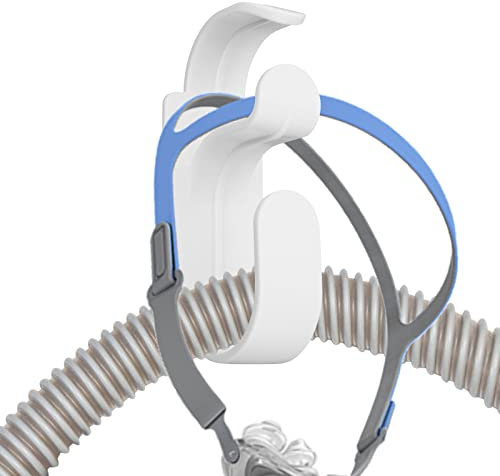 Prasacco Maschine Schlauchhaken, Kunststoff Schlauch Hänger Rutschfeste Schlauchhalter CPAP Schlauch Organisatoren und Stirnband Haken für die Vermeidung von Rohr Lecks und Verwicklungen (Weiß)