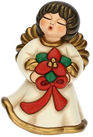 THUN - Limited Edition 2022 - Angelo del Natale in Ceramica Decorata a Mano, Versione Piccola - Idea Regalo Natale 2022-7.5x8.2x12 cm h