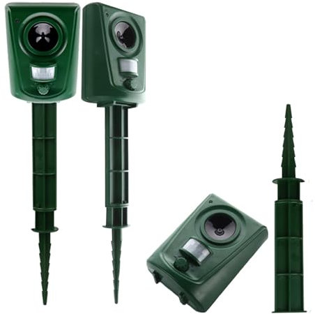 Répulsif pour chat de jardin, répulsif ultrasonique pour animaux, alimenté par piles, capteur PIR avec piquet