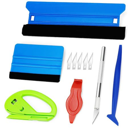 Ewrap Car Vinyl Wrap Tool kit Window Film Tools Vehicle Tinting Tools Includes 21cm+10cm Felt Squeegee, Trimmer, Edge Wrap Squeegee for Installing Auto Wraps, Car Stickers Graphics, Wallpaper