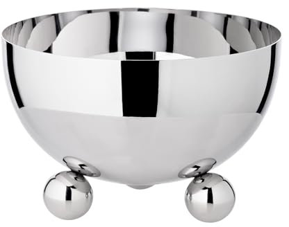 EDZARD Schale Chicago (Durchmesser 15 cm, Höhe 9 cm) auf 3 Kugelfüßen, Edelstahl hochglanzpoliert