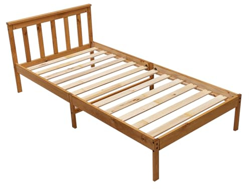 Panana 3FT Wooden Single Bed Frame, Corona Solid Pine Bed Frames
