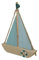 RiloStore Segelboot 28x18cm Holz Boot o2024-360 Deko Maritime Dekoration Holzboot Aufsteller Dekoobjekt Holz Anker Schiff Boot Ostsee Nordsee Strandhochzeit Segeln Baddeko Segler