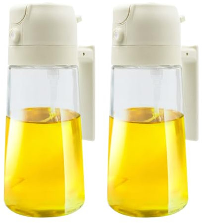 SHUNCHG 2in1-Spruzzino Olio per Friggitrice ad Aria, Dosatore Spray da 470ml, dosatore olio, Olio Oliva in Vetro per Cucina Nebulizzatore Olio Aceto Cucinare Forno BBQ Insalata