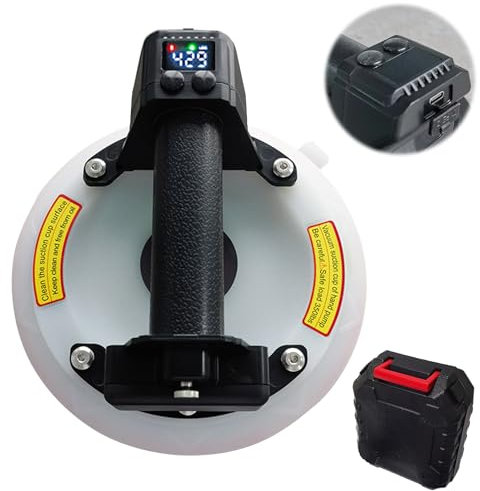 Ventouse electrique avec port de charge de type C, ventouse carrelage, ventouse vitre, ventouses en verre, charge supérieure à 200 kg, Ventouse sous vide pour surfaces rugueuses et lisses