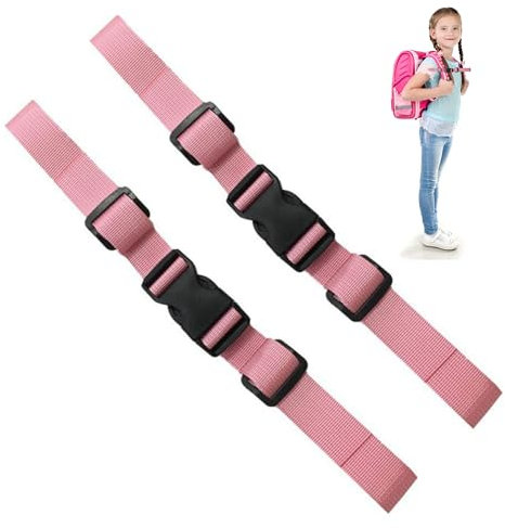 2 Stück Brustgurt rucksack, Verstellbarer Brustgurt Rucksack,Verstellbarer Brustgur Für Schulranzen,Brustgurt Rucksack Kinder Set,rutschfest Strapazierfähiger Brustgurt für Außerhalb Reise (Rosa)