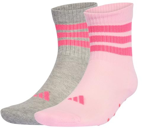 adidas Unisex - Bambini e ragazzi Kids Anti Slip Socks, clear pink/medium grey heather, 2-3 Years