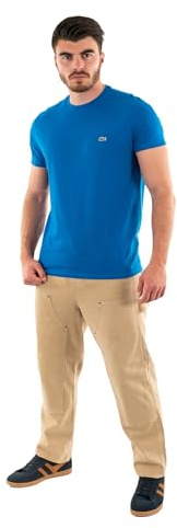Lacoste T-Shirt Uomo in Cotone Pima TH6709 3617073918162 - Blu Chiaro XXL