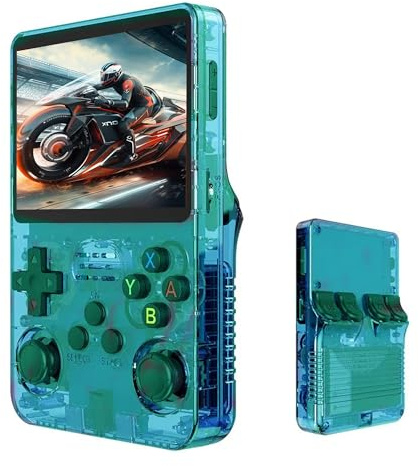 Console di gioco portatile retrò, R36S, display IPS da 3,5 pollici, scheda TF da 64/128 GB, oltre 20.000 giochi, con sistema Linux open source