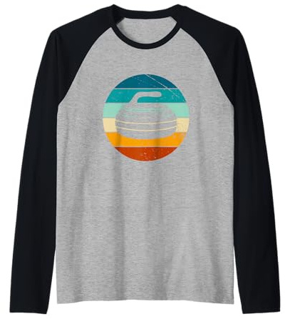 Curling Rétro Sports Hiver Ski Vintage Curler Pierre Manche Raglan