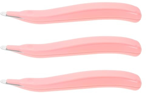 NUOBESTY 3pcs Pink Staple Remover Set, Small Handheld Staple Puller Tools with Flat Tip for Classroom, Office, and Home Use