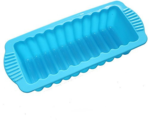 FasterS Caterpillar Ribbed Loaf Pan Silicone Mold Jello Cake Ice Cream Bread Bakeware 2.5LB