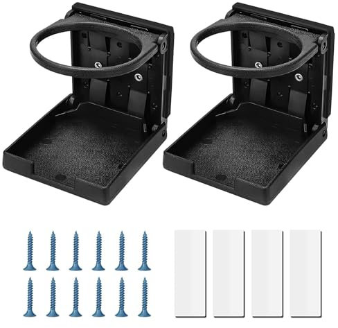 EEEKit 2PCS Car Cup Holder, Adjustable Folding Drink Holders, with Screws and Tape, for Car Truck Boat Van Home Office