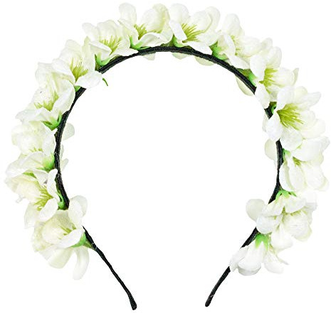 Trachtenland Diadema con Flores Ranya - Accesorios mágicos para el Cabello en el Festival de Bodas Dirndl Oktoberfest (Blanco Crema)