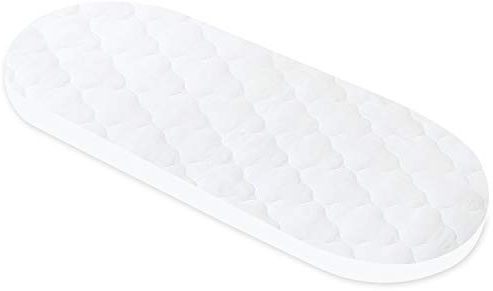 Waterproof Moses Basket Mattress Protector 77x30cm – Soft Quilted Cover | Fits moses baskets & pram carry cots. Soft, breathable quilted fitted sheet. Hypoallergenic & machine washable.