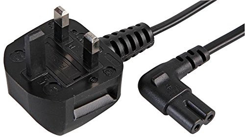 Pro Elec PEL00519 3 m UK Plug to Right Angled Figure 8 (C7) Power Cable, Black
