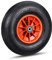 Relaxdays Gummi Schubkarrenrad 136 kg, Ersatzradachse, Gummiachse 4.00-6, 3 Adapter, schwarz-rot