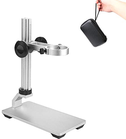 Mikroskopständer aus Aluminiumlegierung für Digitales USB-Mikroskop, Stabile Ständerhalterung aus Metall mit tragbarer Tragetasche, nach Oben und unten verstellbare Stütze, einfach zu fokussieren