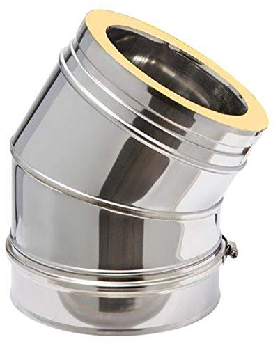 DW Complete Bogen 30° 180mm 25mm Dämmung Ofenrohr Rauchrohr Kaminrohr Doppelwandig Edelstahlschornstein Isoliert gedämmt Knie