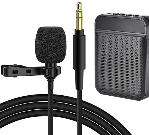 GEEKRIA Lavaliermikrofon, omnidirektionales Clip-On-Kondensatormikrofon für DSLR, Action Cam, GoPro, Sprachverstärker, Podcast, YouTube, TikTok, 3,5 mm, 120 cm, ohne Batterien