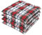 Homescapes 4er Set Stuhlkissen Macduff 40x40 cm kariert – Sitzkissen Outdoor/Indoor, Oeko-TEX-Zertifiziert, Sitzpolster waschbar für Esszimmer-, Küchen- & Gartenstühle, rot-weiß-grün