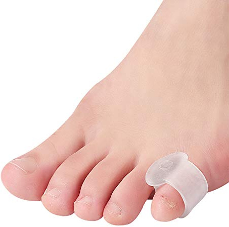 Yimanduo Lot de 10 attelles d'orteil en gel, séparateurs d'orteils en forme de marteau pour homme et femme, marche, course, chevauchement, correcteur d'oignon et soulagement des oignons (transparent)