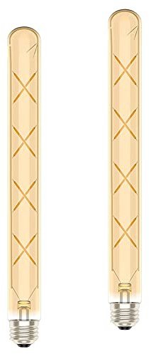 Ruihua 2 Stück E27 Edison Classic Langes Reagenzglas T30 300mm 8W Glühbirne Warmweiß LED Filament Lampe(Entspricht 70W Halogenlampe) T300 700LM Braunglas Schraube Lampe Vintage Glühbirne