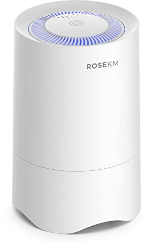 ROSEKM HEPA Air Purifier for Bedroom, Air Cleaner with Aroma Box & Night Light for Home Smoke, Dust Remove, Pet Dander, Odor (White)